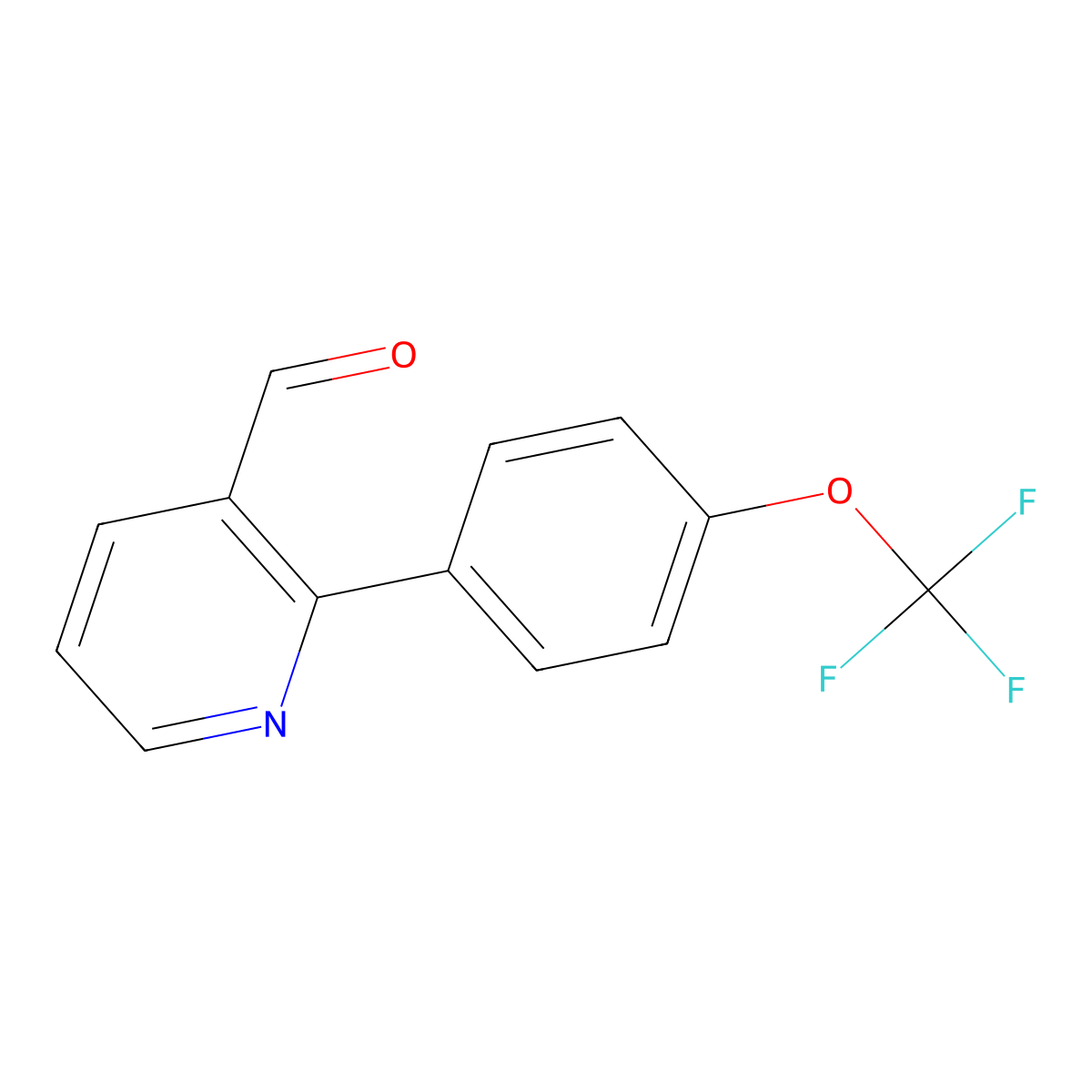 2-(4-(Trifluoromethoxy)phenyl)nicotinaldehyde molecular structure, CAS 1261883-56-0