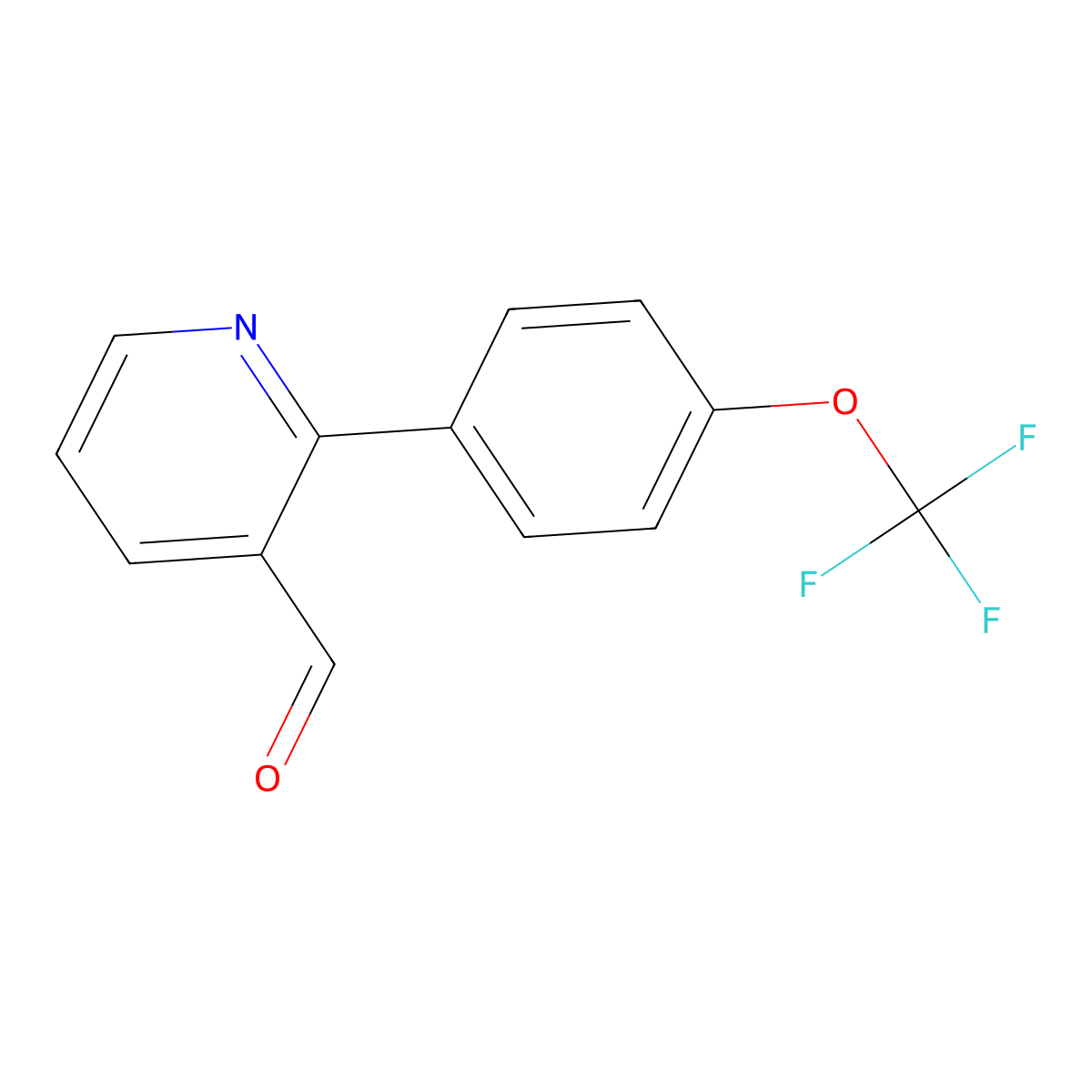 2-(4-(Trifluoromethoxy)phenyl)nicotinaldehyde molecular structure, CAS 1261883-56-0