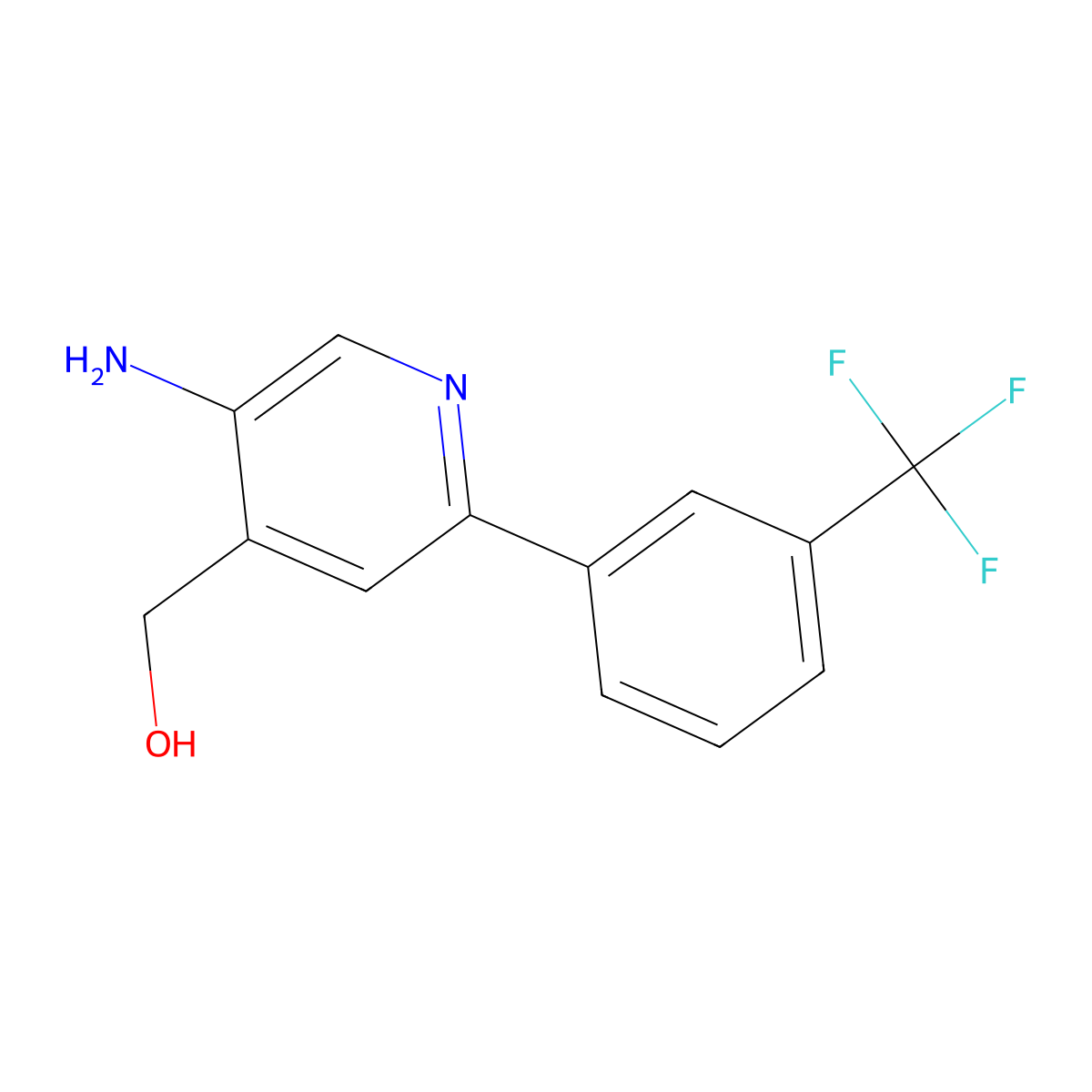 {5-Amino-2-[3-(trifluoromethyl)phenyl]pyridin-4-yl}methanol molecular structure, CAS 1261884-17-6