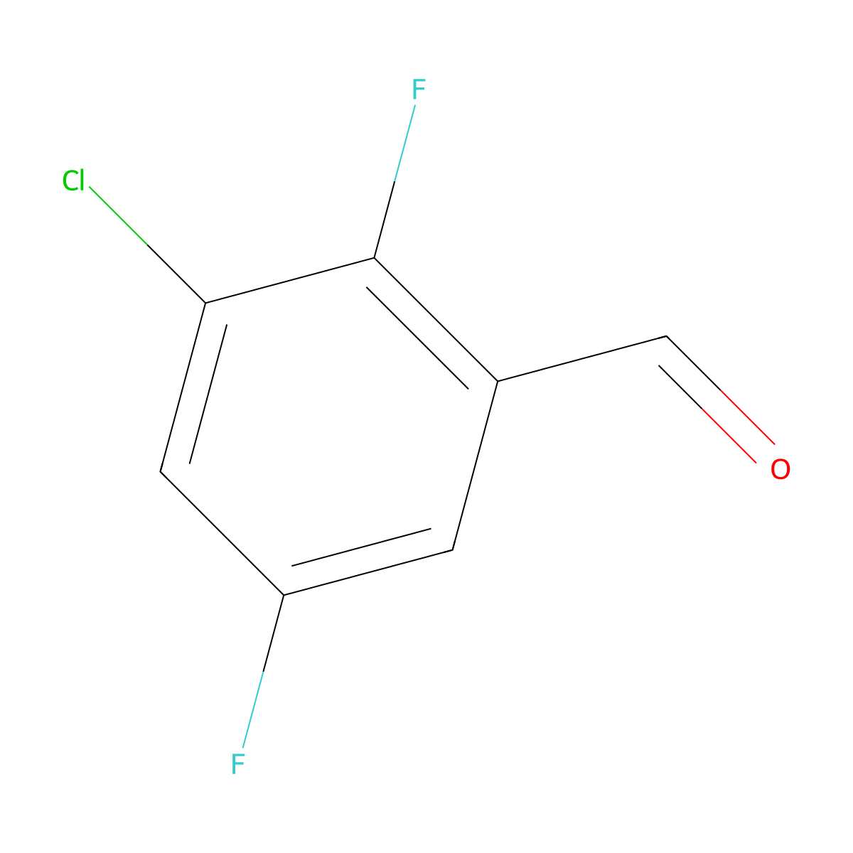 3-Chloro-2,5-difluorobenzaldehyde molecular structure, CAS 1261884-40-5