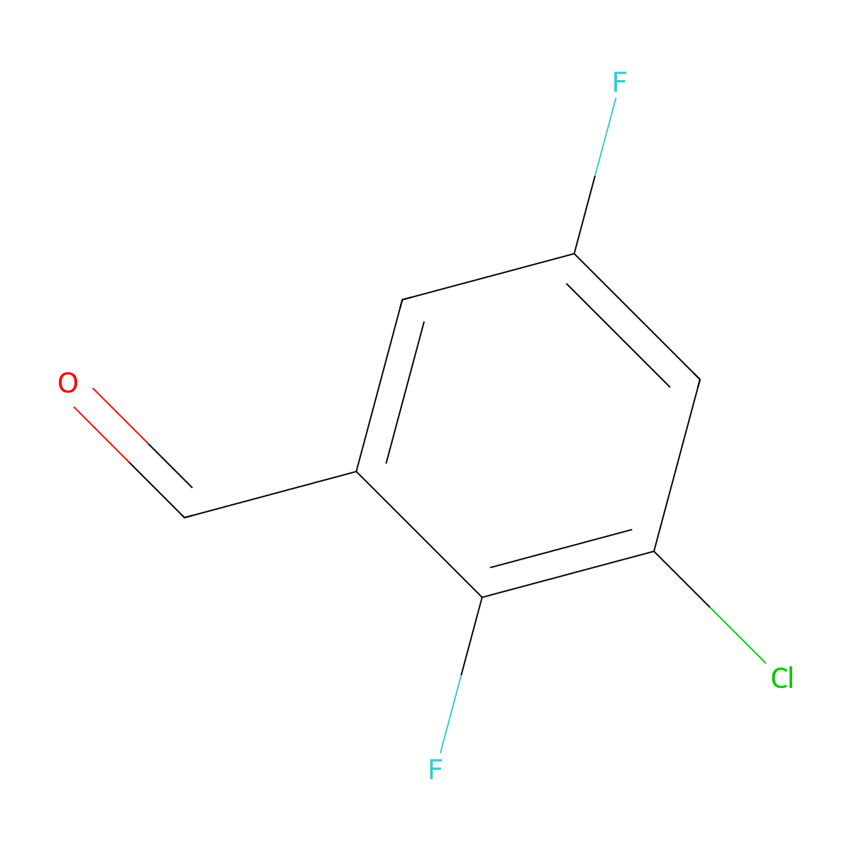 3-Chloro-2,5-difluorobenzaldehyde molecular structure, CAS 1261884-40-5