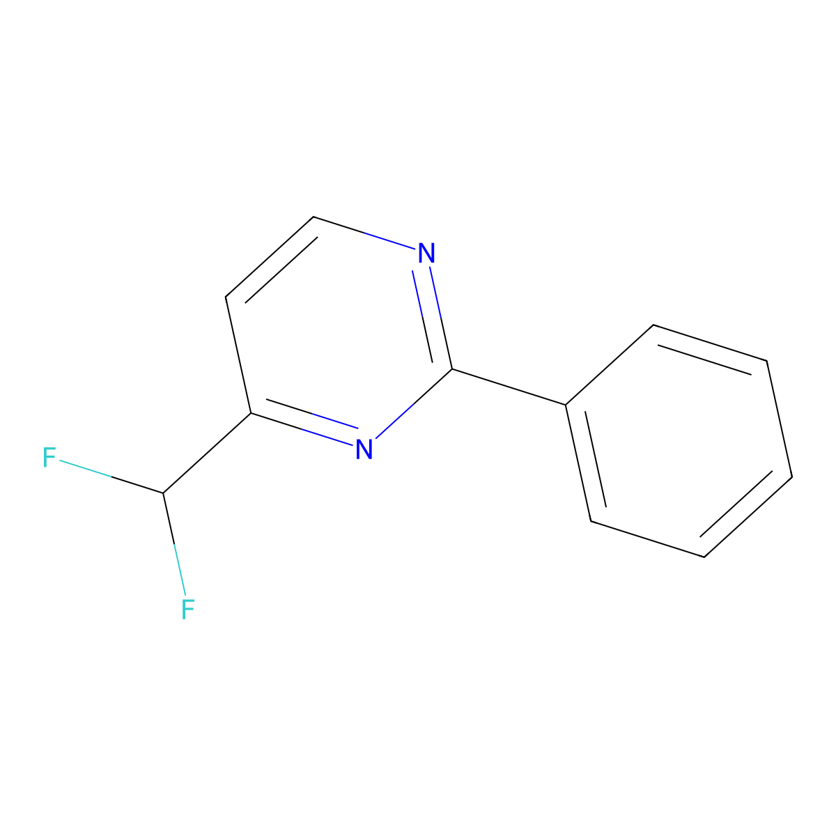 4-(Difluoromethyl)-2-phenylpyrimidine molecular structure, CAS 1261885-09-9