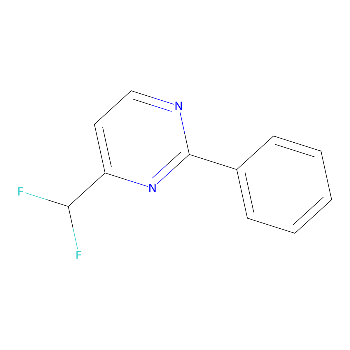 4-(Difluoromethyl)-2-phenylpyrimidine molecular structure, CAS 1261885-09-9