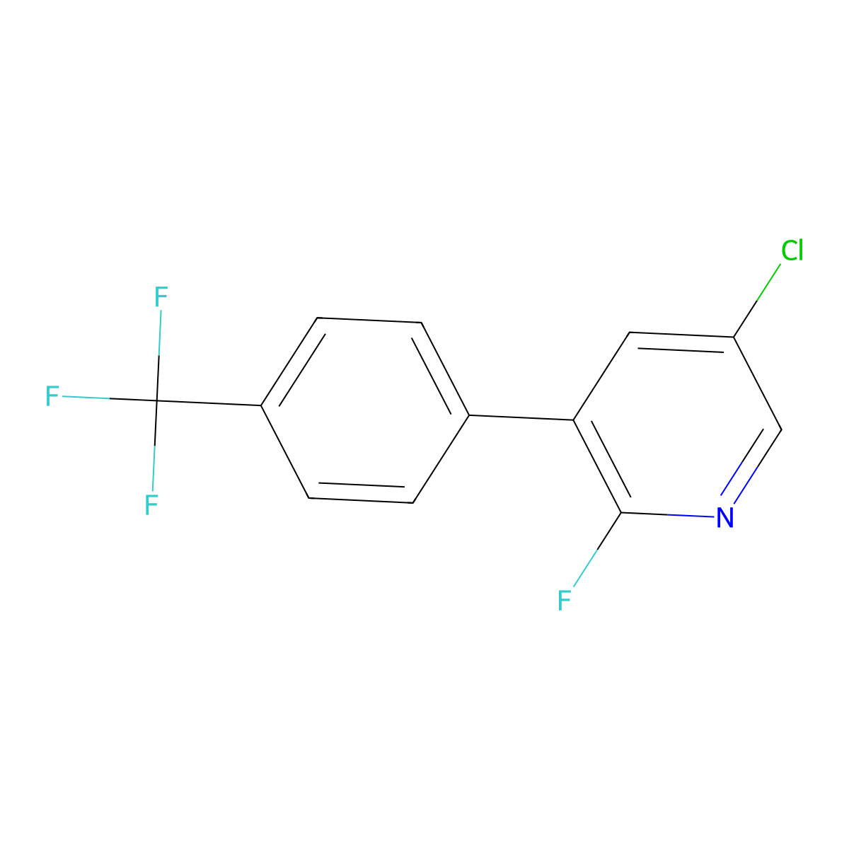 5-Chloro-2-fluoro-3-(4-(trifluoromethyl)phenyl)pyridine molecular structure, CAS 1261885-21-5