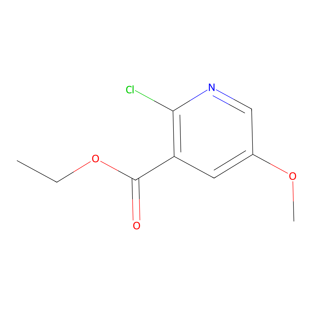 Ethyl 2-chloro-5-methoxynicotinate molecular structure, CAS 1261885-33-9