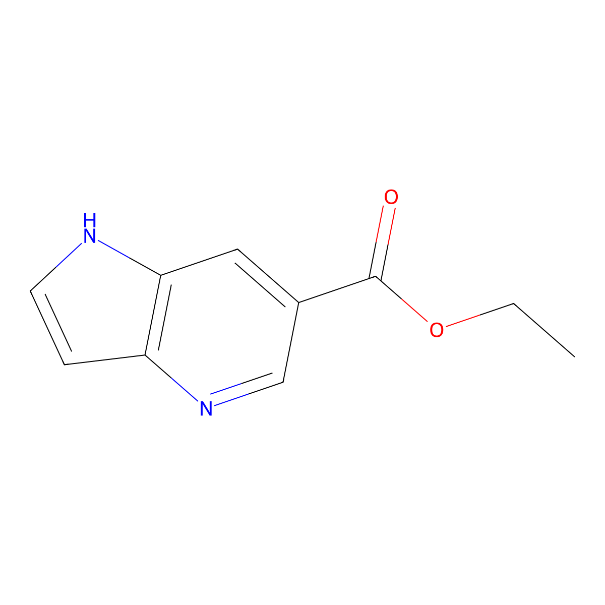 Ethyl 1H-pyrrolo[3,2-B]pyridine-6-carboxylate molecular structure, CAS 1261885-66-8