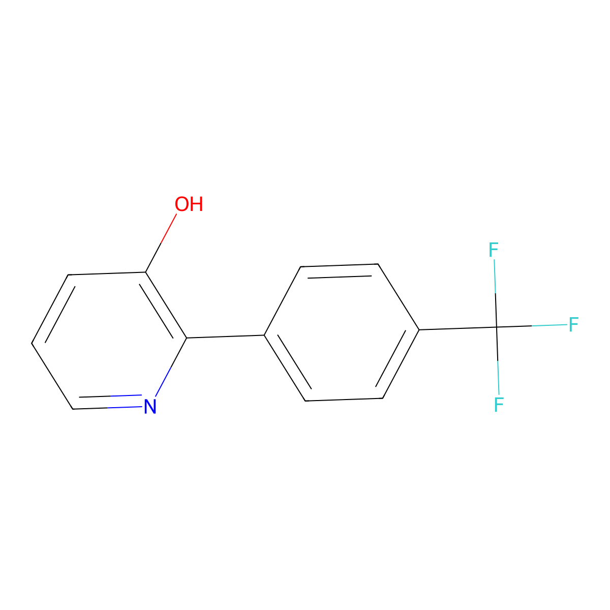 2-[4-(Trifluoromethyl)phenyl]pyridin-3-ol molecular structure, CAS 1261886-11-6