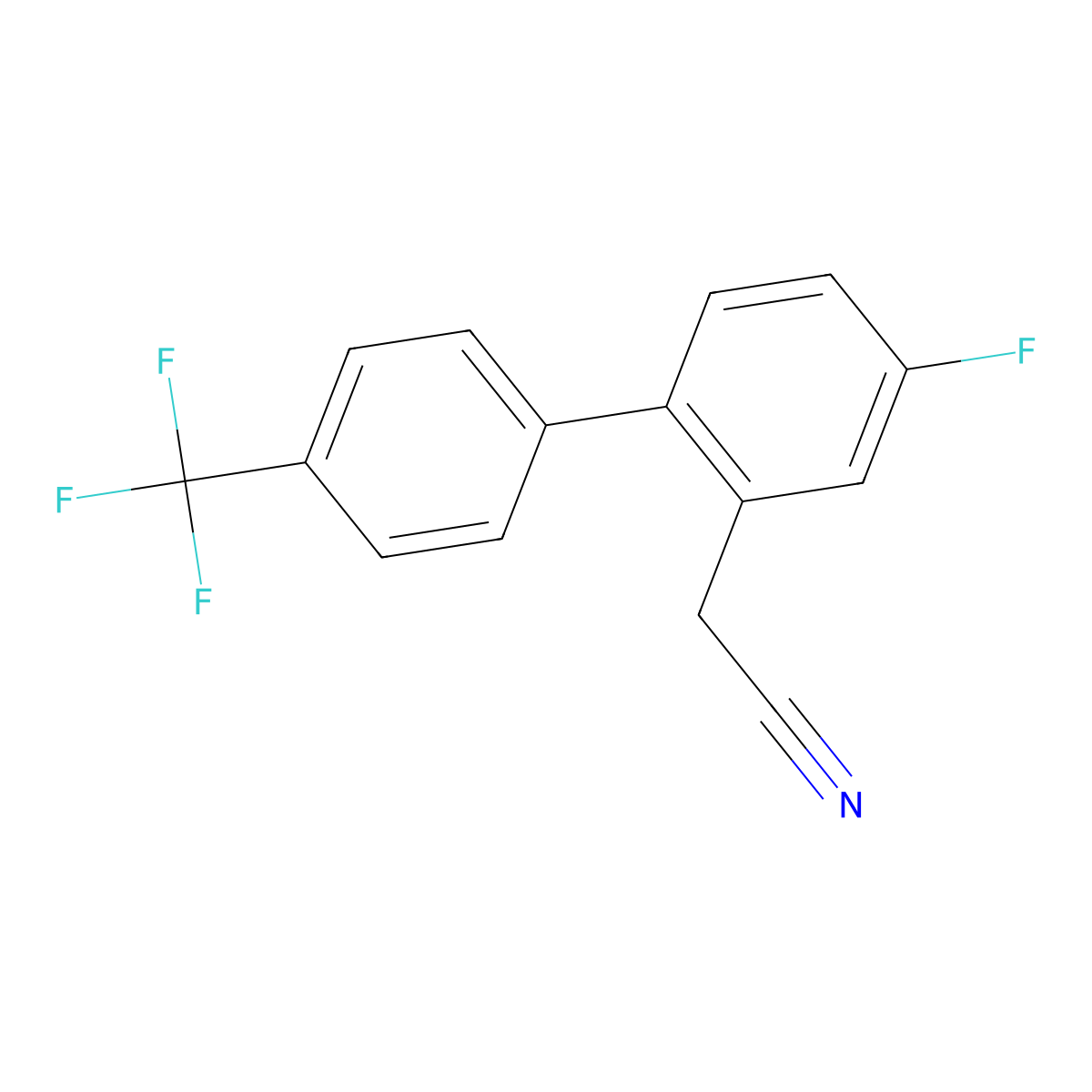 4-Fluoro-4'-(trifluoromethyl)biphenyl-2-acetonitrile molecular structure, CAS 1261887-85-7