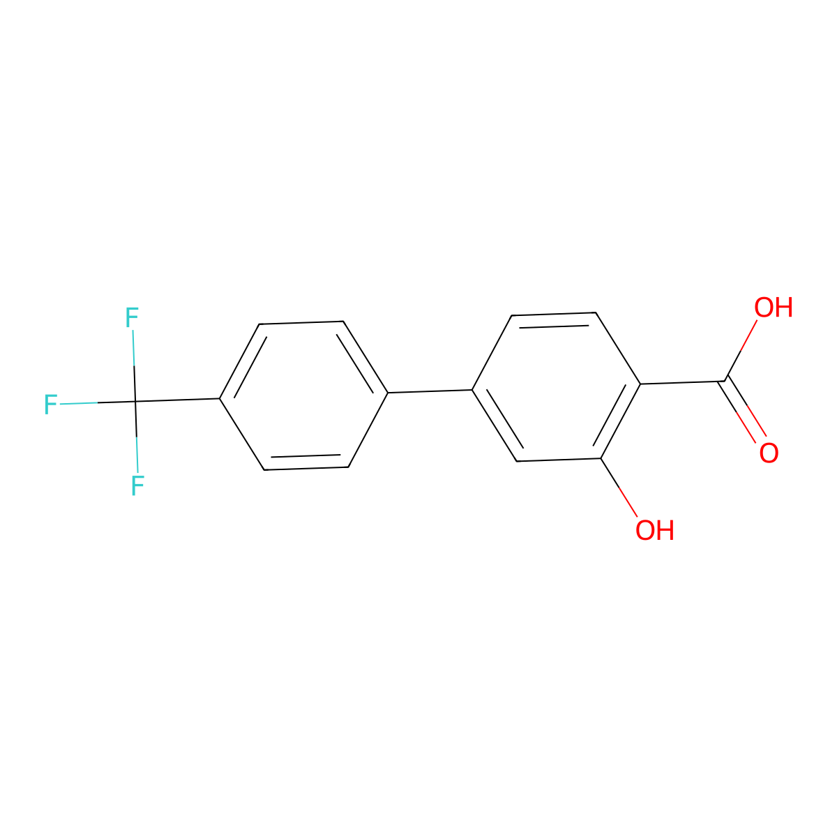 2-Hydroxy-4-(4-trifluoromethylphenyl)benzoic acid molecular structure, CAS 1261888-03-2