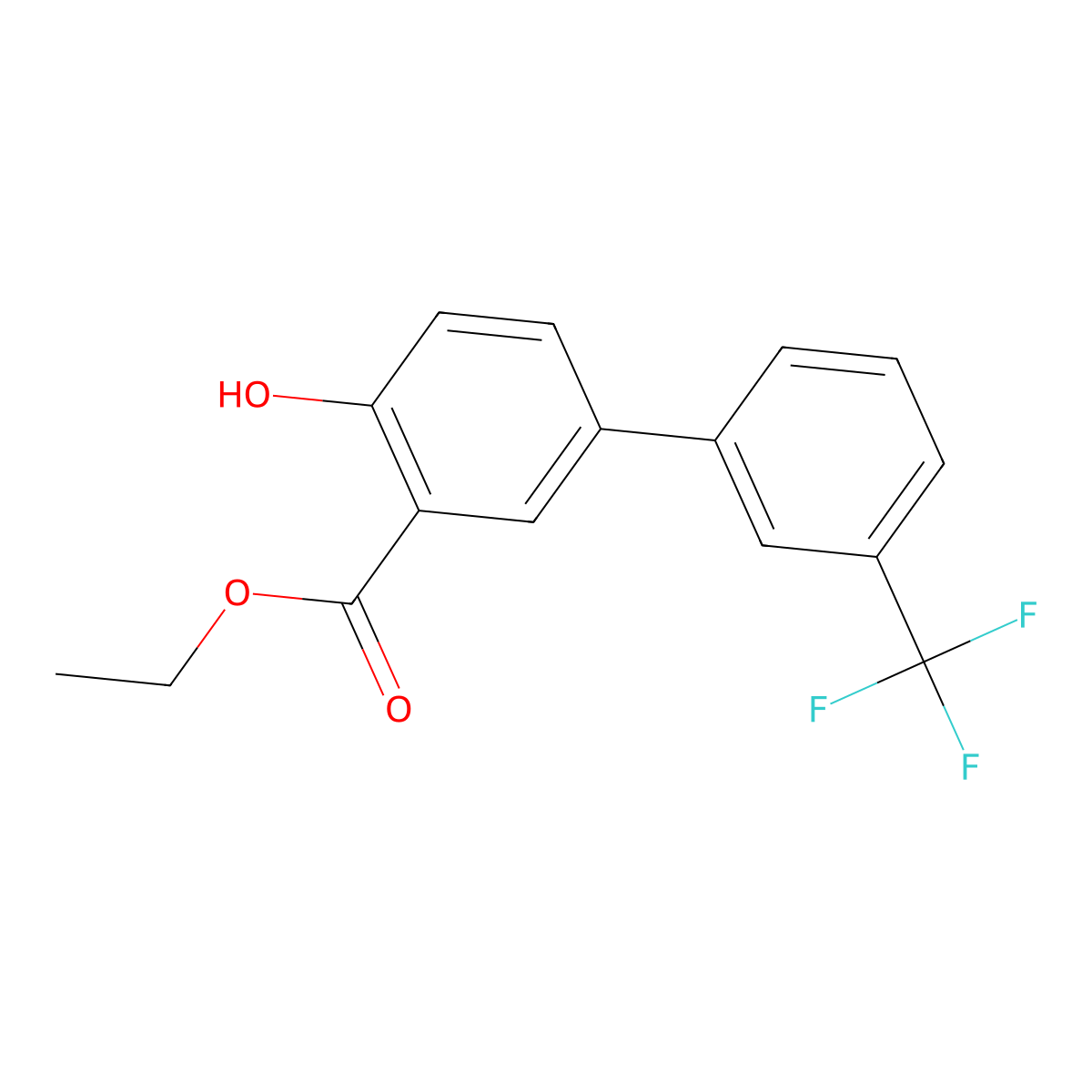 4-Hydroxy-3'-(trifluoromethyl)biphenyl-3-carboxylic acid ethyl ester molecular structure, CAS 1261888-04-3