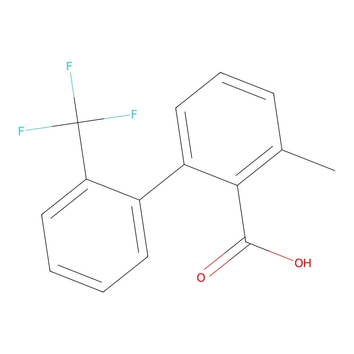 6-Methyl-2-(2-trifluoromethylphenyl)benzoic acid molecular structure, CAS 1261888-13-4