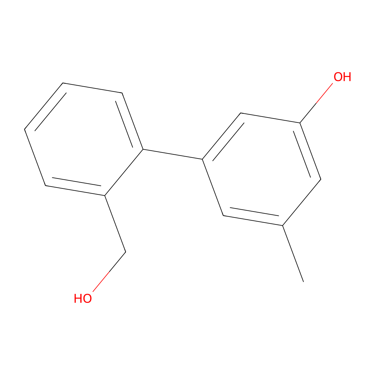 5-(2-Hydroxymethylphenyl)-3-methylphenol molecular structure, CAS 1261888-28-1