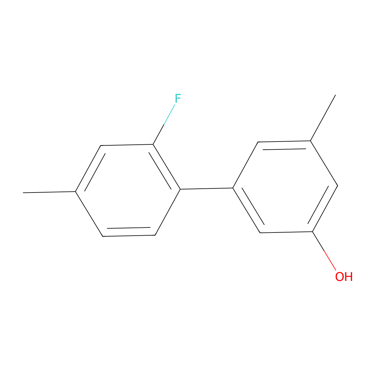 5-(2-Fluoro-4-methylphenyl)-3-methylphenol molecular structure, CAS 1261888-31-6