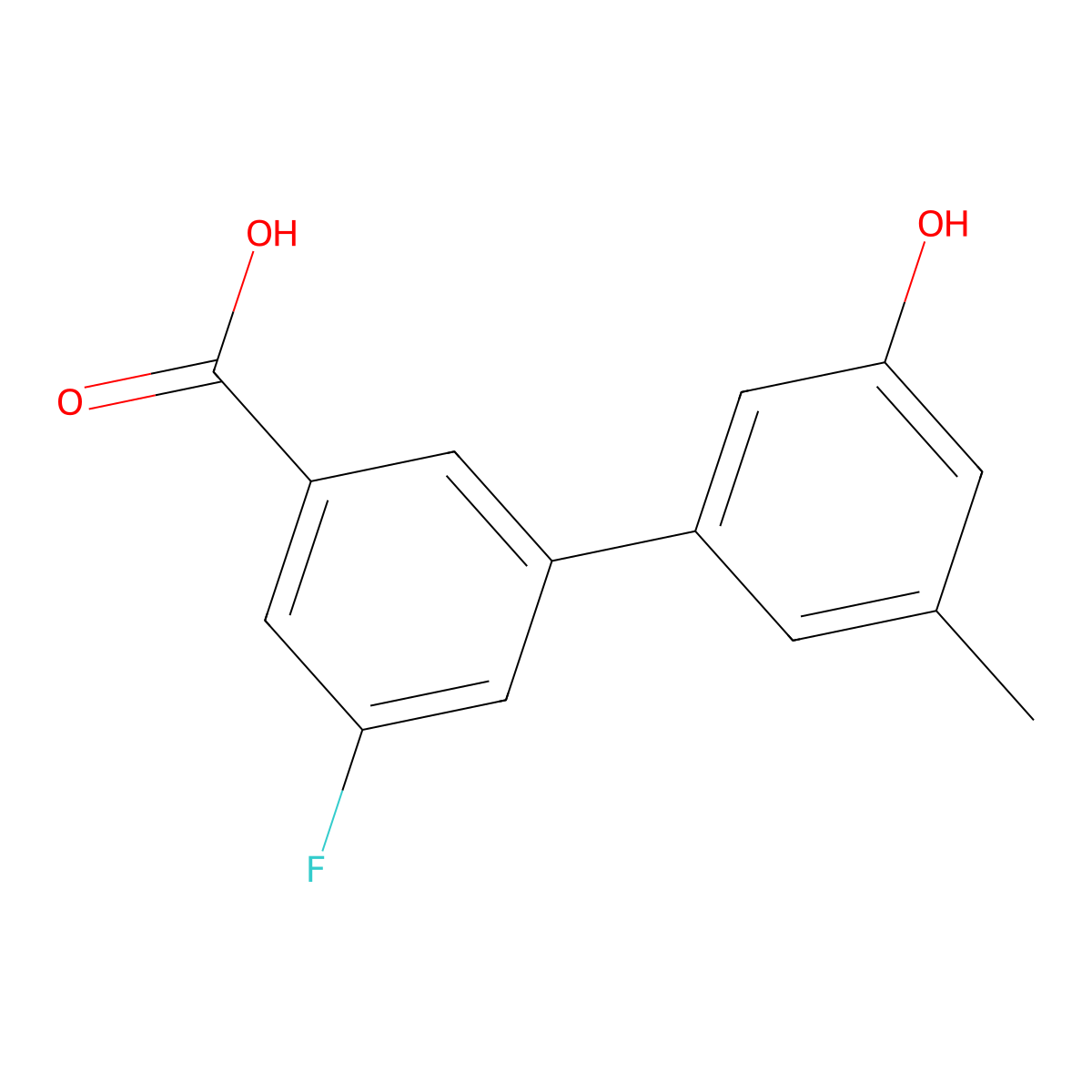 5-(3-Carboxy-5-fluorophenyl)-3-methylphenol molecular structure, CAS 1261888-36-1