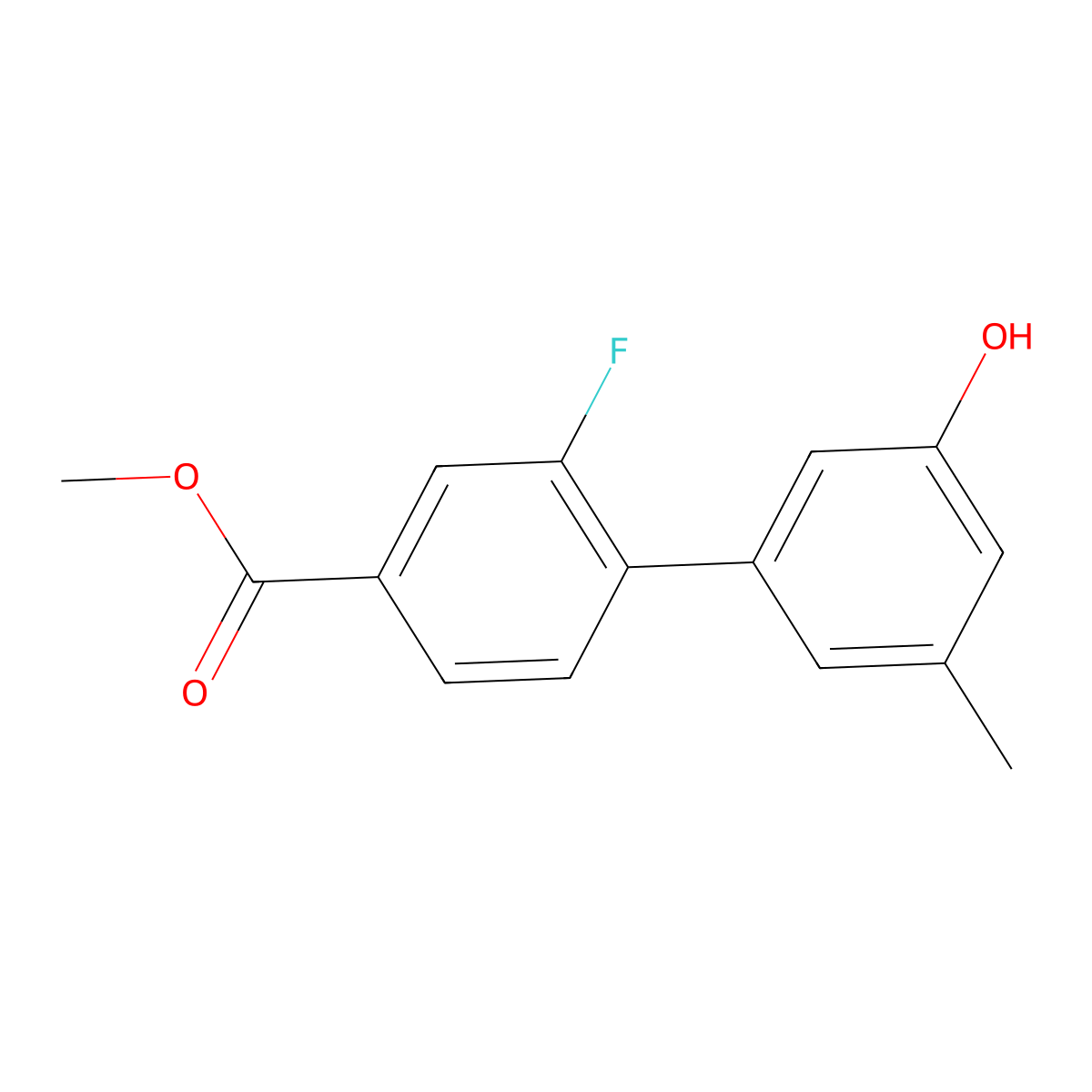 5-(2-Fluoro-4-methoxycarbonylphenyl)-3-methylphenol molecular structure, CAS 1261888-38-3