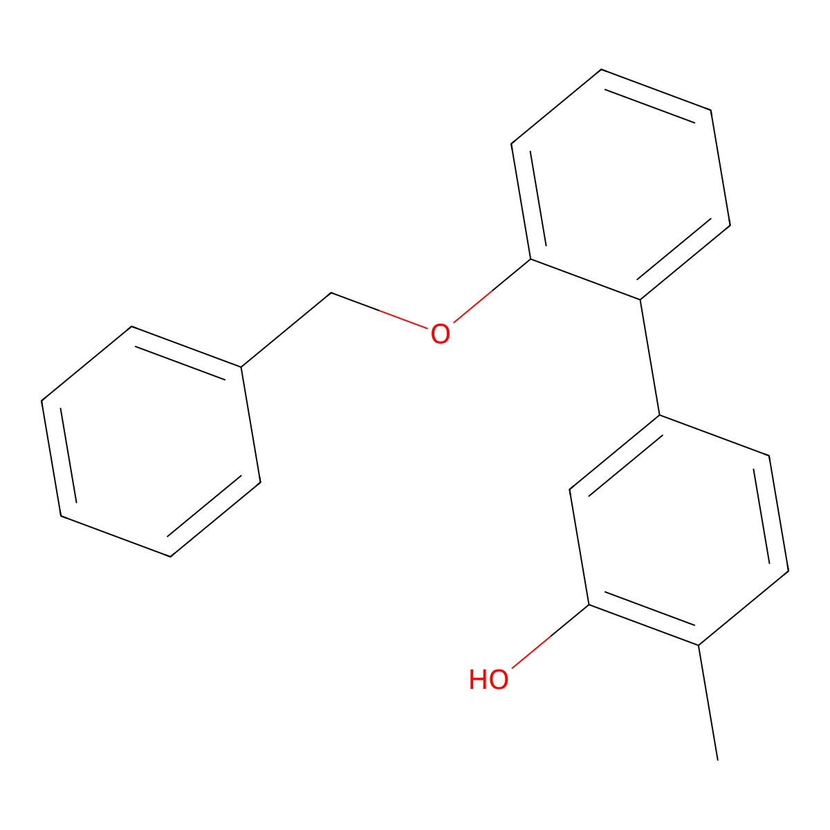 5-(2-Benzyloxyphenyl)-2-methylphenol molecular structure, CAS 1261888-41-8
