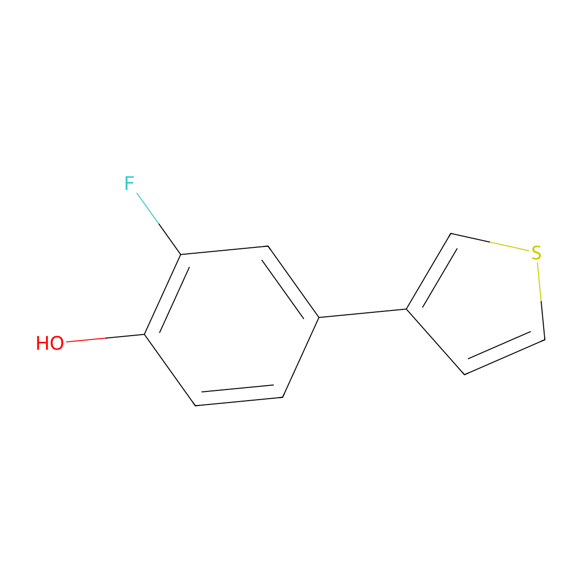2-Fluoro-4-(thiophen-3-YL)phenol molecular structure, CAS 1261888-48-5
