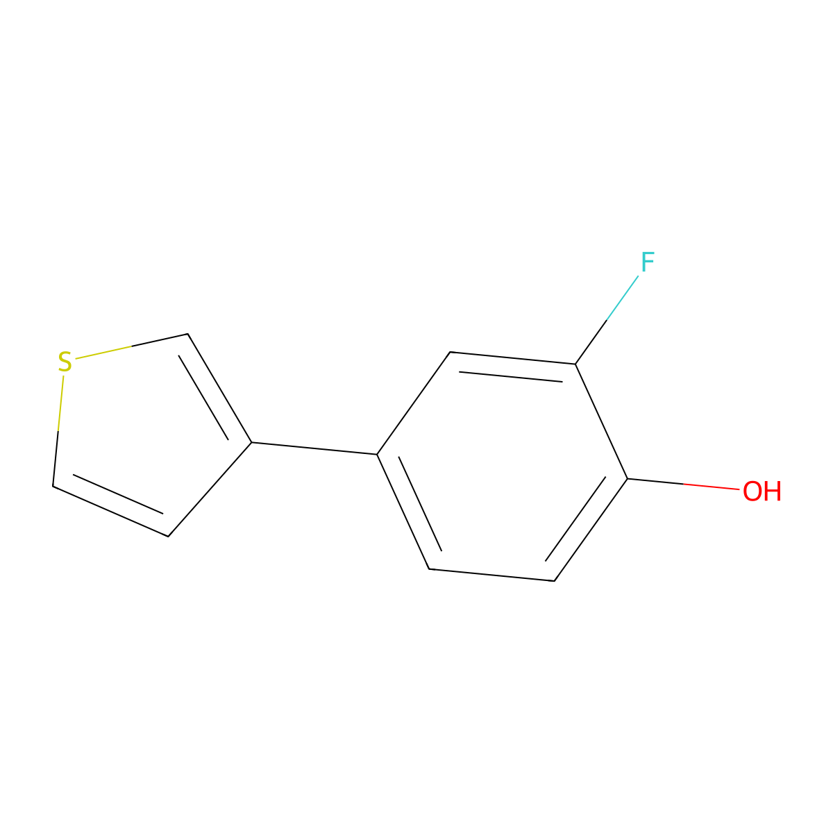 2-Fluoro-4-(thiophen-3-YL)phenol molecular structure, CAS 1261888-48-5