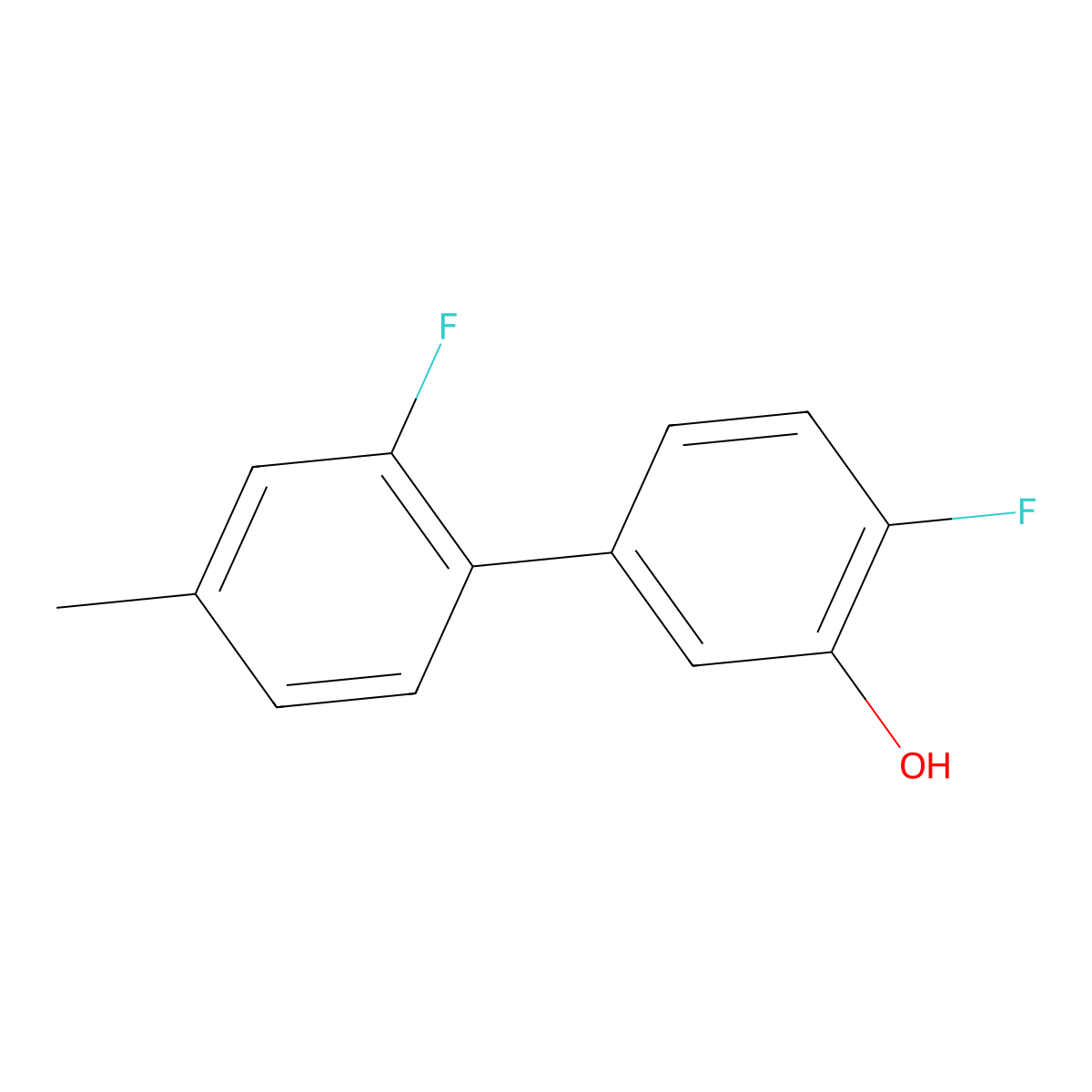 2-Fluoro-5-(2-fluoro-4-methylphenyl)phenol molecular structure, CAS 1261888-55-4
