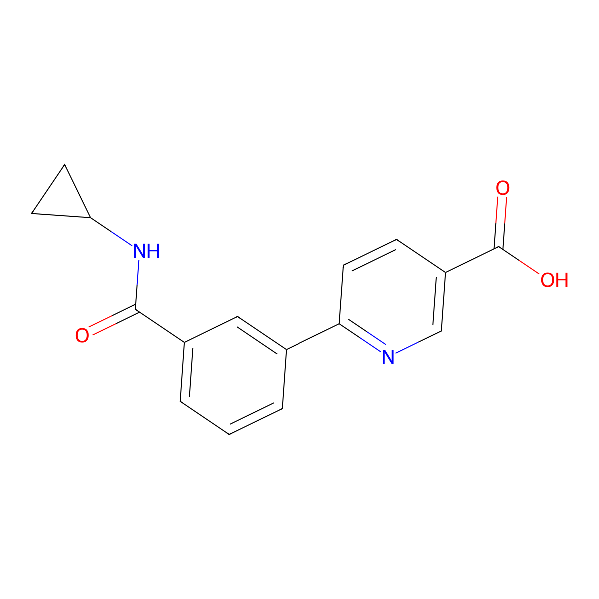6-[3-(Cyclopropylcarbamoyl)phenyl]pyridine-3-carboxylic acid molecular structure, CAS 1261888-67-8