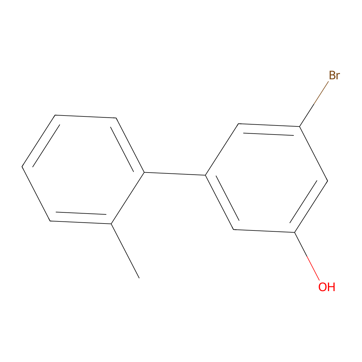 3-Bromo-5-(2-methylphenyl)phenol molecular structure, CAS 1261888-69-0