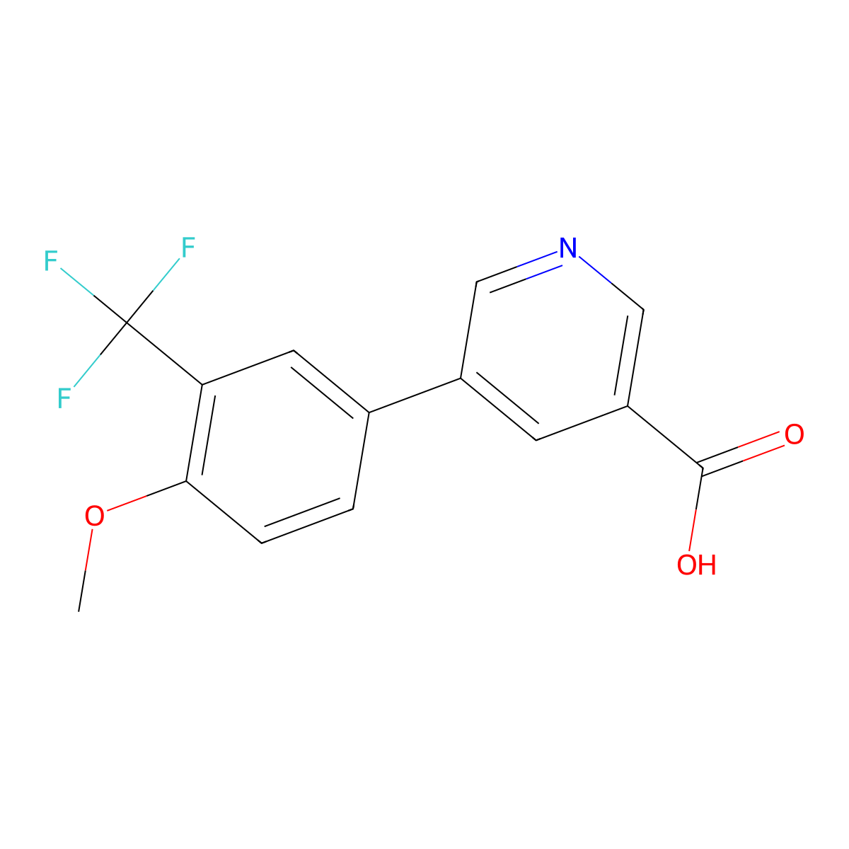 5-[4-Methoxy-3-(trifluoromethyl)phenyl]pyridine-3-carboxylic acid molecular structure, CAS 1261888-86-1