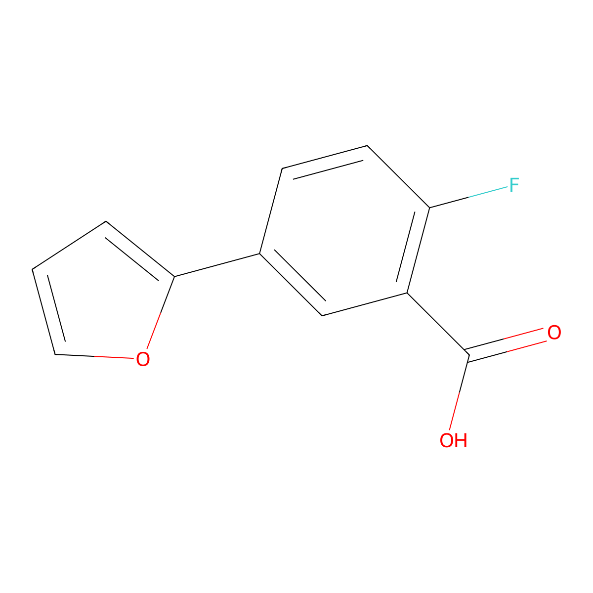 2-Fluoro-5-(furan-2-YL)benzoic acid molecular structure, CAS 1261889-09-1
