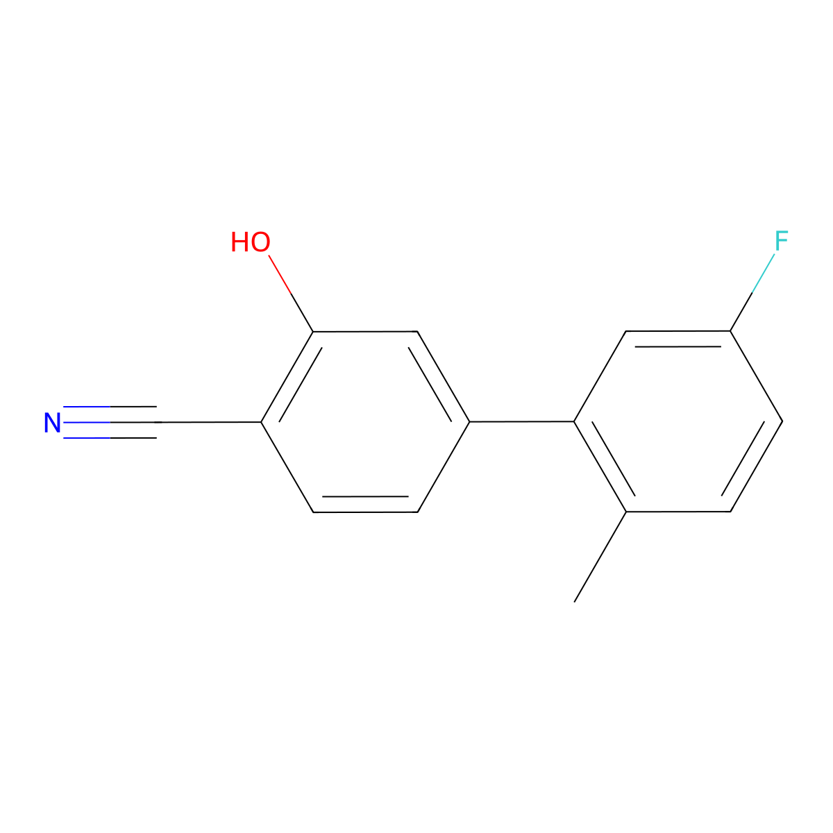 2-Cyano-5-(5-fluoro-2-methylphenyl)phenol molecular structure, CAS 1261889-17-1