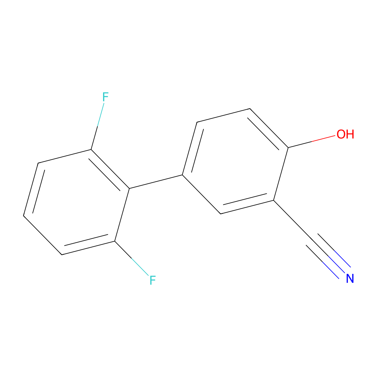 2-Cyano-4-(2,6-difluorophenyl)phenol molecular structure, CAS 1261889-21-7