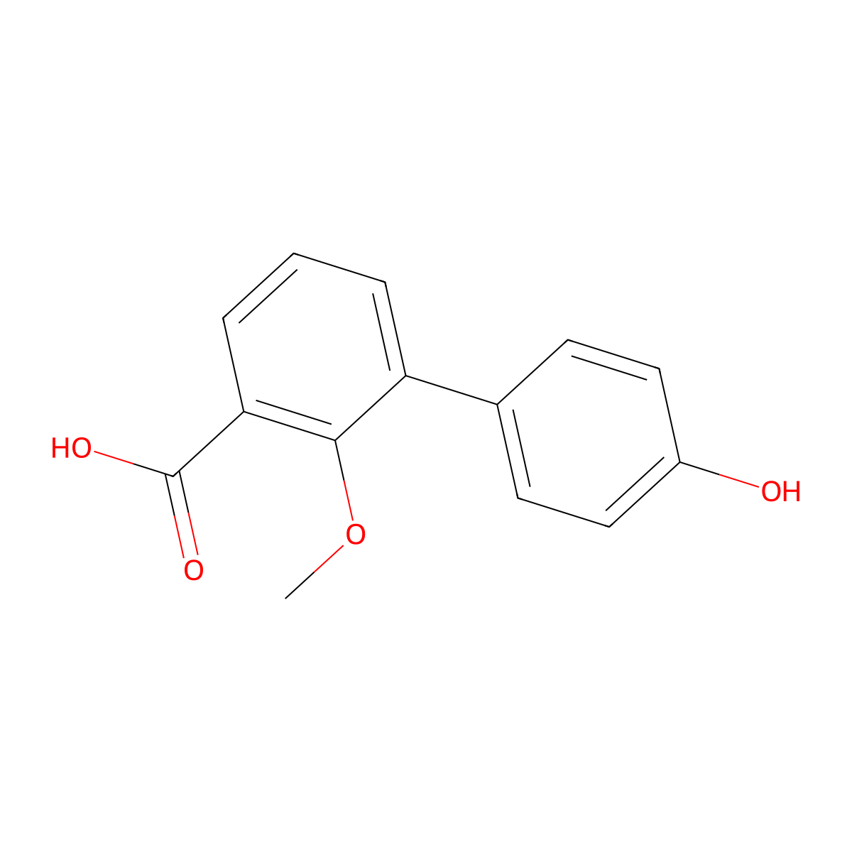 3-(4-Hydroxyphenyl)-2-methoxybenzoic acid molecular structure, CAS 1261889-27-3