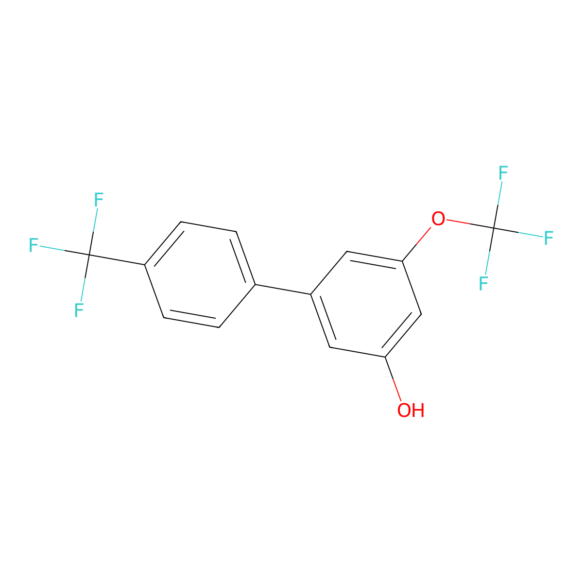 5-(4-Trifluoromethylphenyl)-3-trifluoromethoxyphenol molecular structure, CAS 1261889-28-4