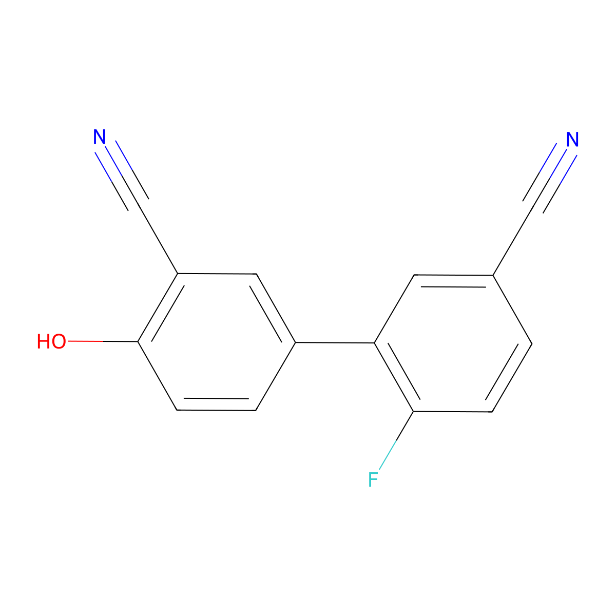 2-Cyano-4-(5-cyano-2-fluorophenyl)phenol molecular structure, CAS 1261889-29-5
