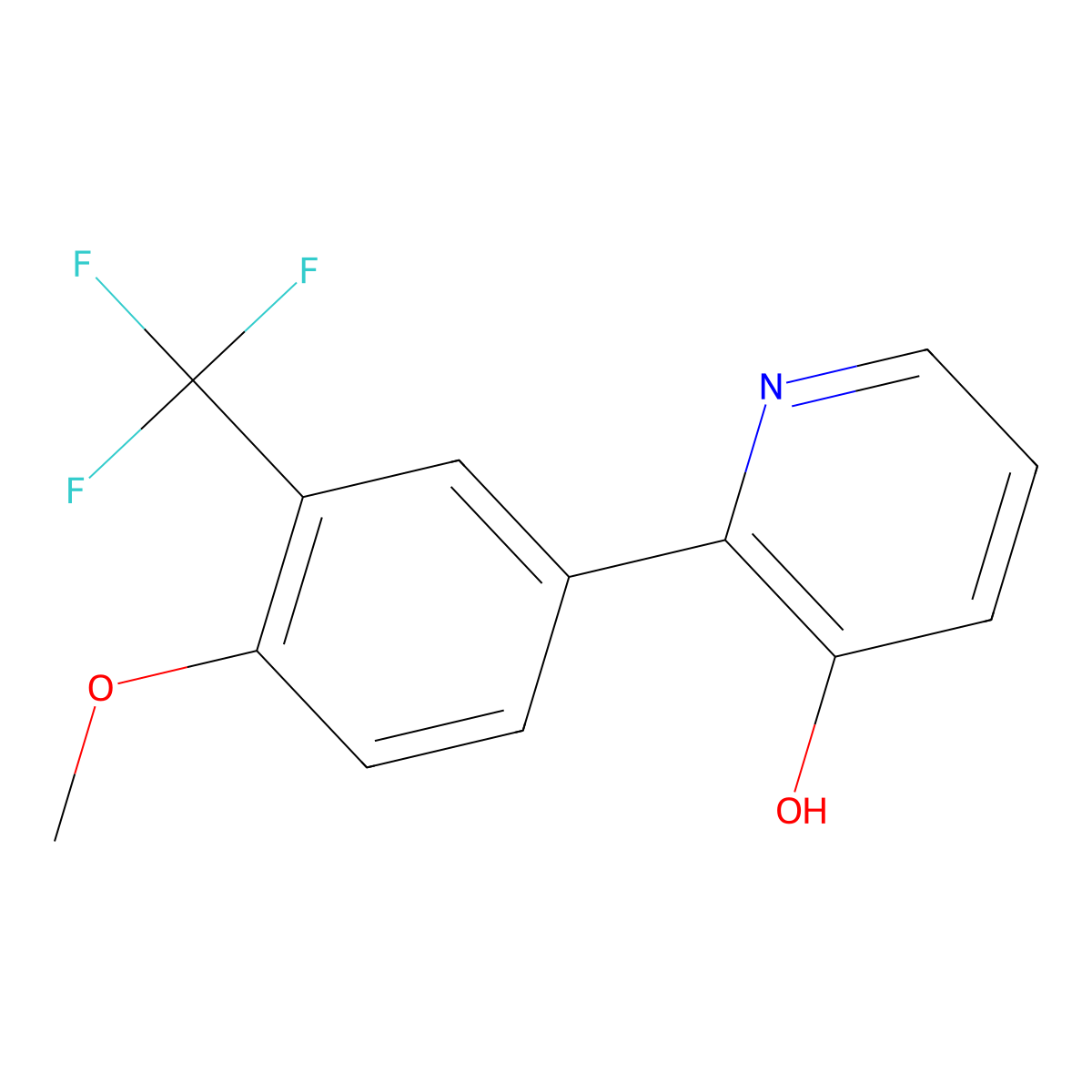 2-[4-Methoxy-3-(trifluoromethyl)phenyl]pyridin-3-ol molecular structure, CAS 1261889-36-4