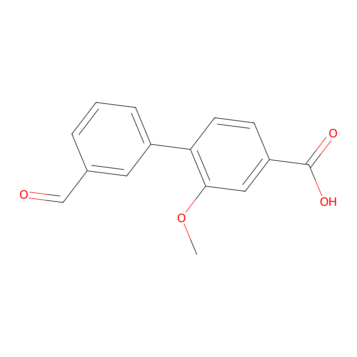 4-(3-Formylphenyl)-3-methoxybenzoic acid molecular structure, CAS 1261889-38-6