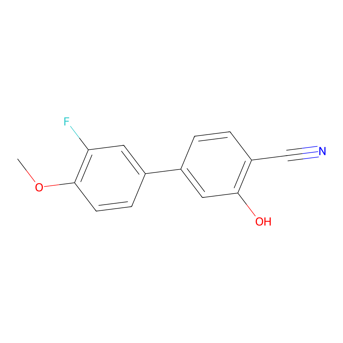 2-Cyano-5-(3-fluoro-4-methoxyphenyl)phenol molecular structure, CAS 1261889-42-2