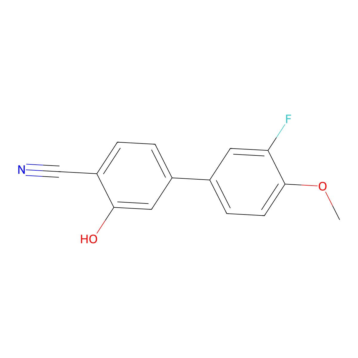 2-Cyano-5-(3-fluoro-4-methoxyphenyl)phenol molecular structure, CAS 1261889-42-2