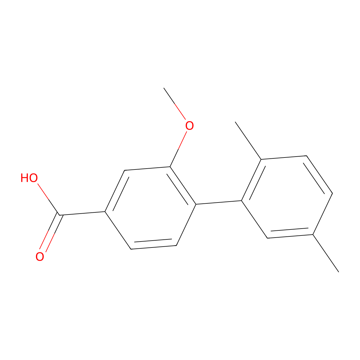 4-(2,5-Dimethylphenyl)-3-methoxybenzoic acid molecular structure, CAS 1261889-43-3