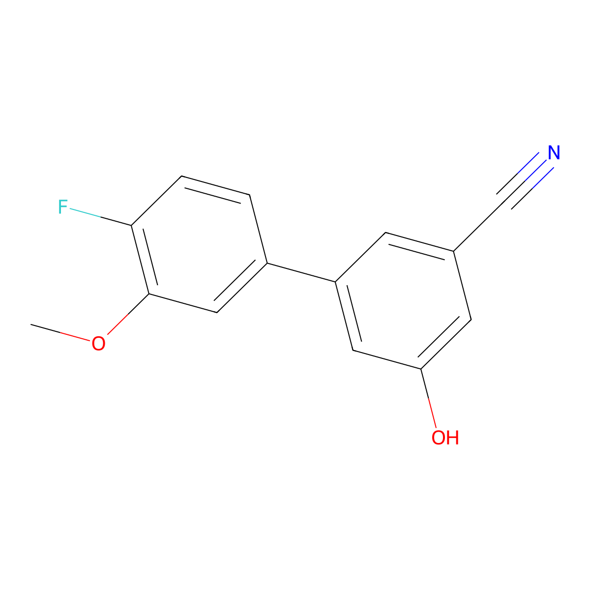 3-Cyano-5-(4-fluoro-3-methoxyphenyl)phenol molecular structure, CAS 1261889-48-8