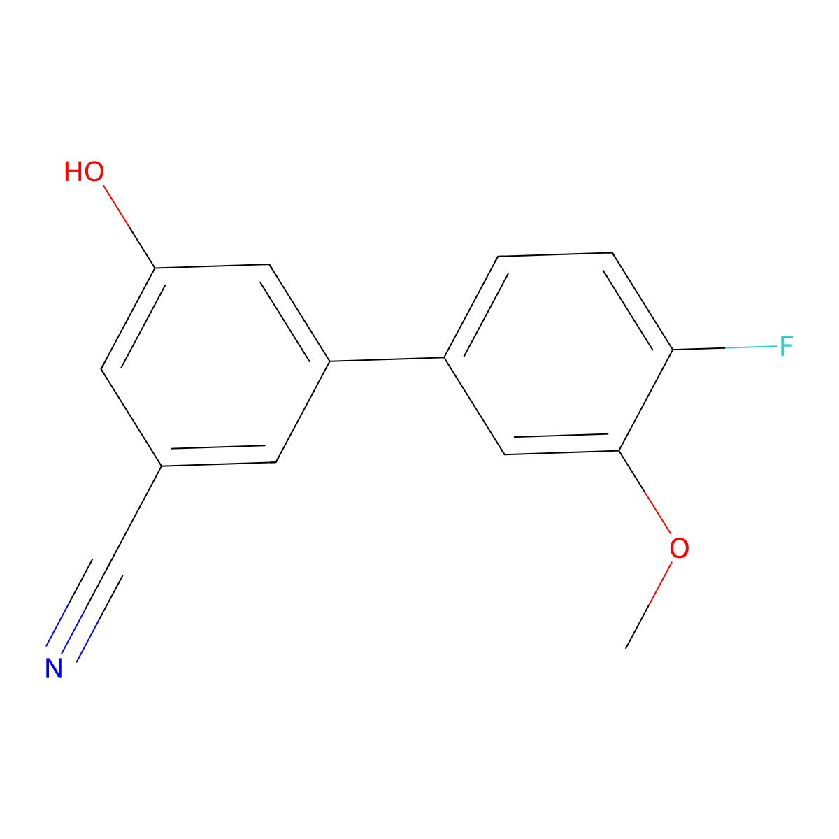 3-Cyano-5-(4-fluoro-3-methoxyphenyl)phenol molecular structure, CAS 1261889-48-8