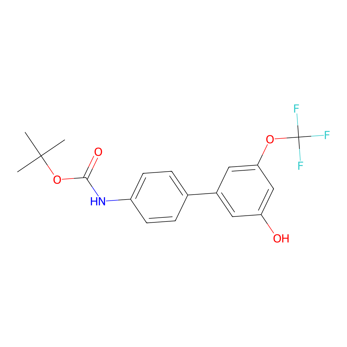5-(4-Boc-aminophenyl)-3-trifluoromethoxyphenol molecular structure, CAS 1261889-59-1