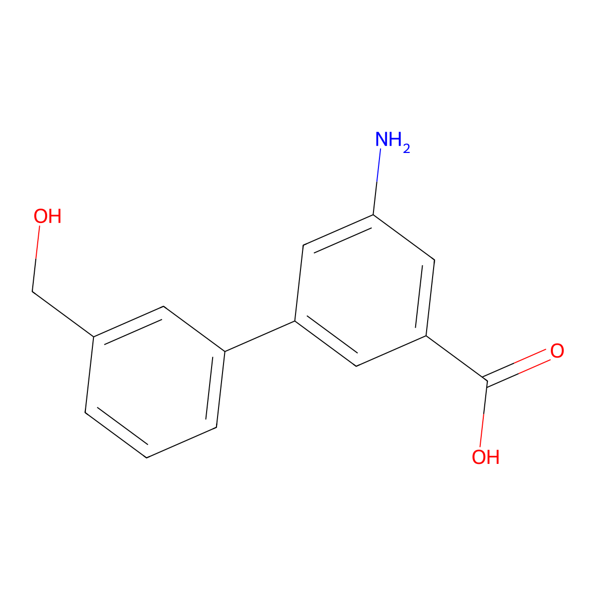 3-Amino-5-(3-hydroxymethylphenyl)benzoic acid molecular structure, CAS 1261889-60-4
