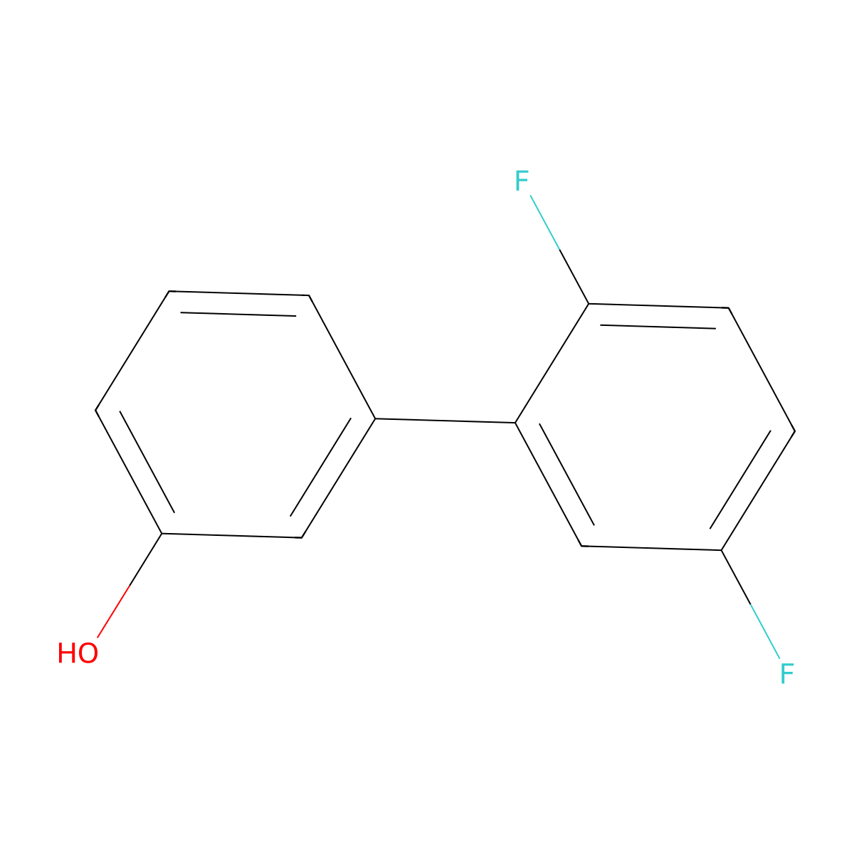 3-(2,5-Difluorophenyl)phenol molecular structure, CAS 1261889-63-7