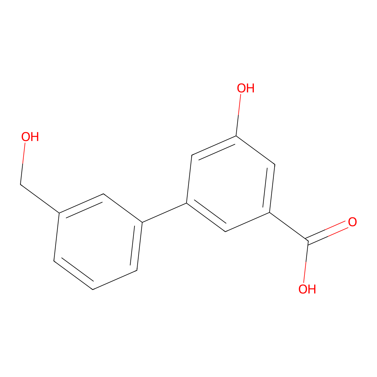 5-Hydroxy-3-(3-hydroxymethylphenyl)benzoic acid molecular structure, CAS 1261889-67-1