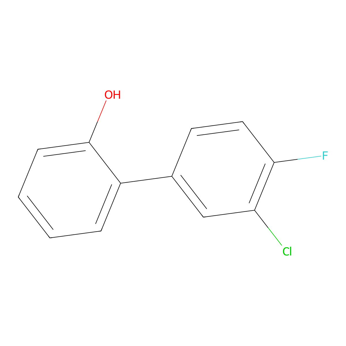 2-(3-Chloro-4-fluorophenyl)phenol molecular structure, CAS 1261889-68-2