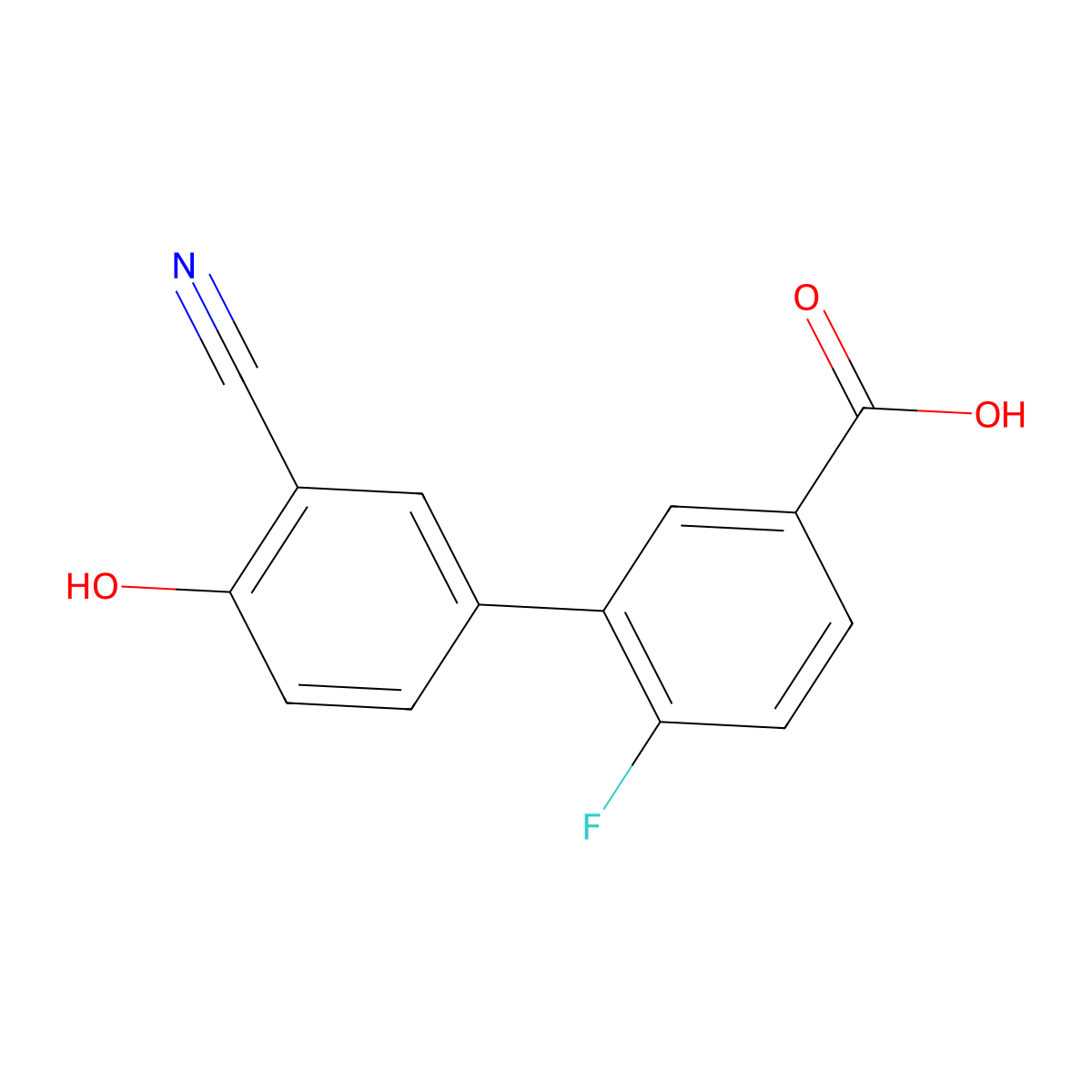 4-(5-Carboxy-2-fluorophenyl)-2-cyanophenol molecular structure, CAS 1261889-71-7