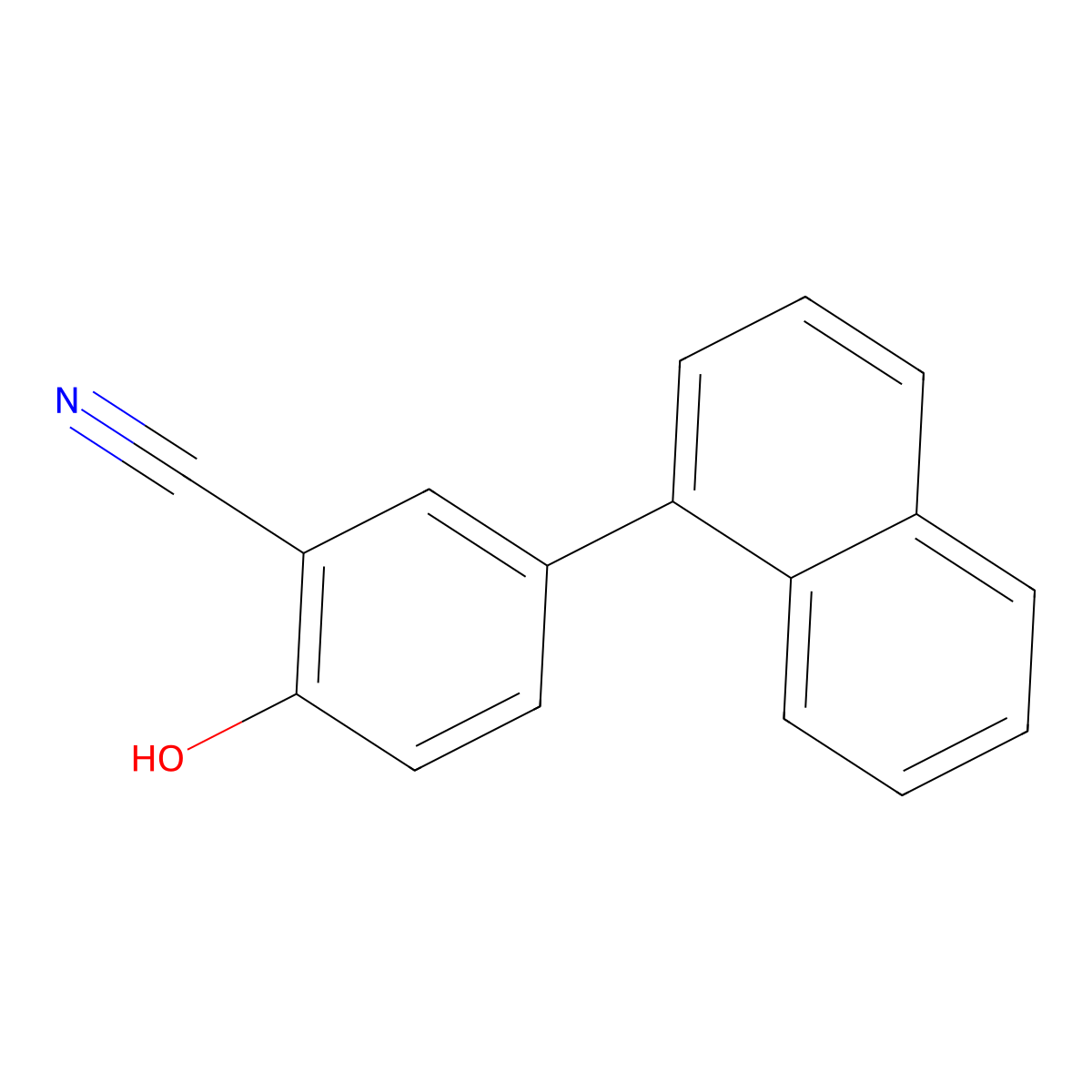 2-Cyano-4-(naphthalen-1-yl)phenol molecular structure, CAS 1261889-74-0