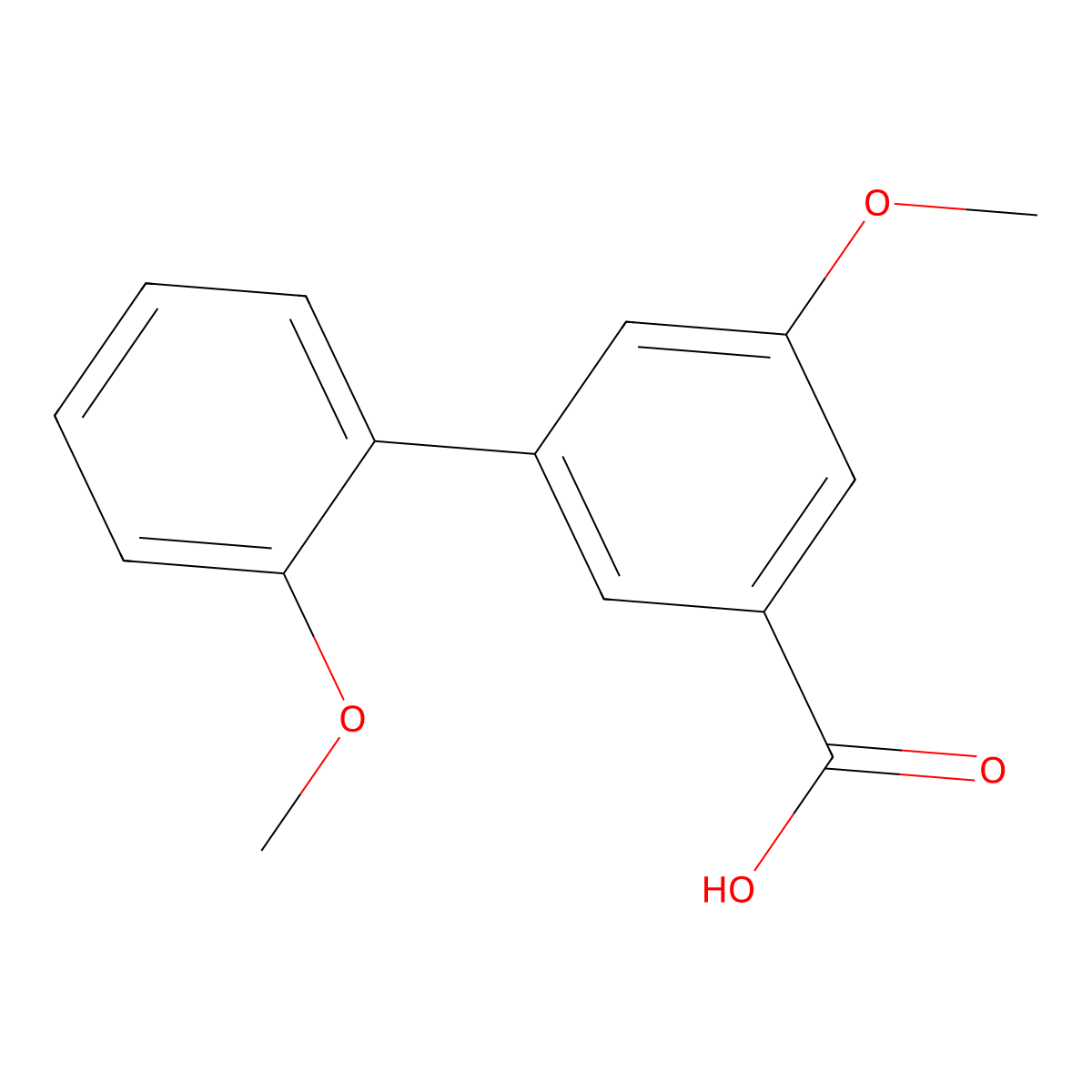 5-Methoxy-3-(2-methoxyphenyl)benzoic acid molecular structure, CAS 1261889-78-4