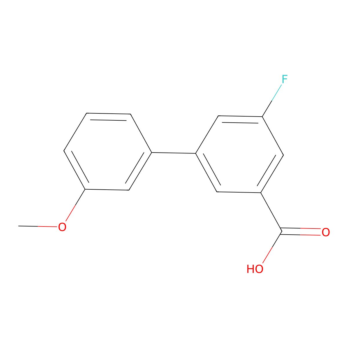 5-Fluoro-3-(3-methoxyphenyl)benzoic acid molecular structure, CAS 1261889-81-9
