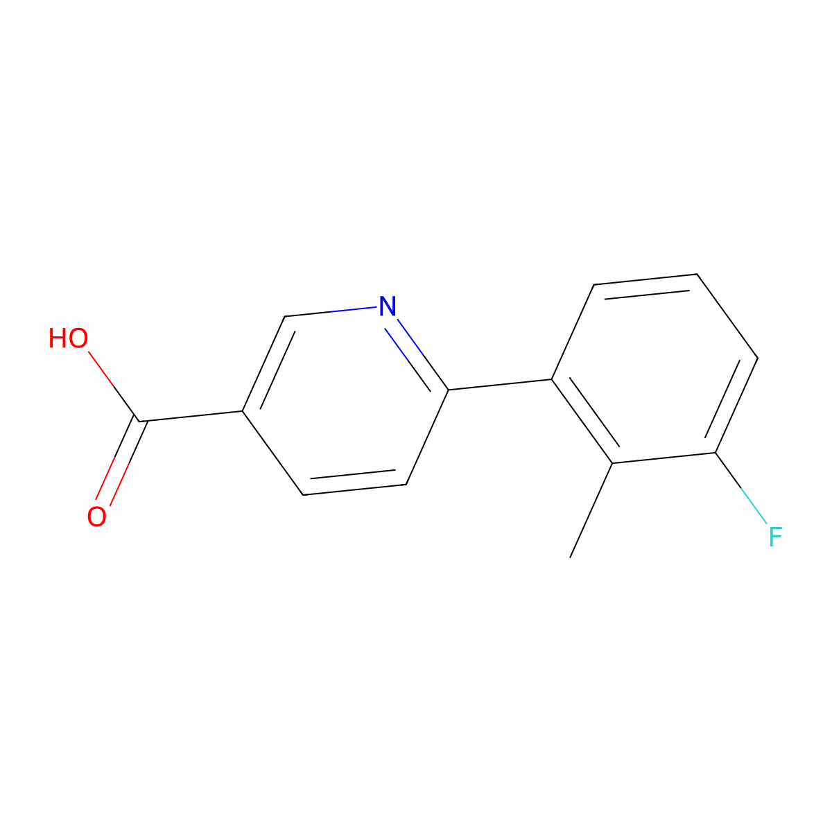 6-(3-Fluoro-2-methylphenyl)pyridine-3-carboxylic acid molecular structure, CAS 1261889-85-3