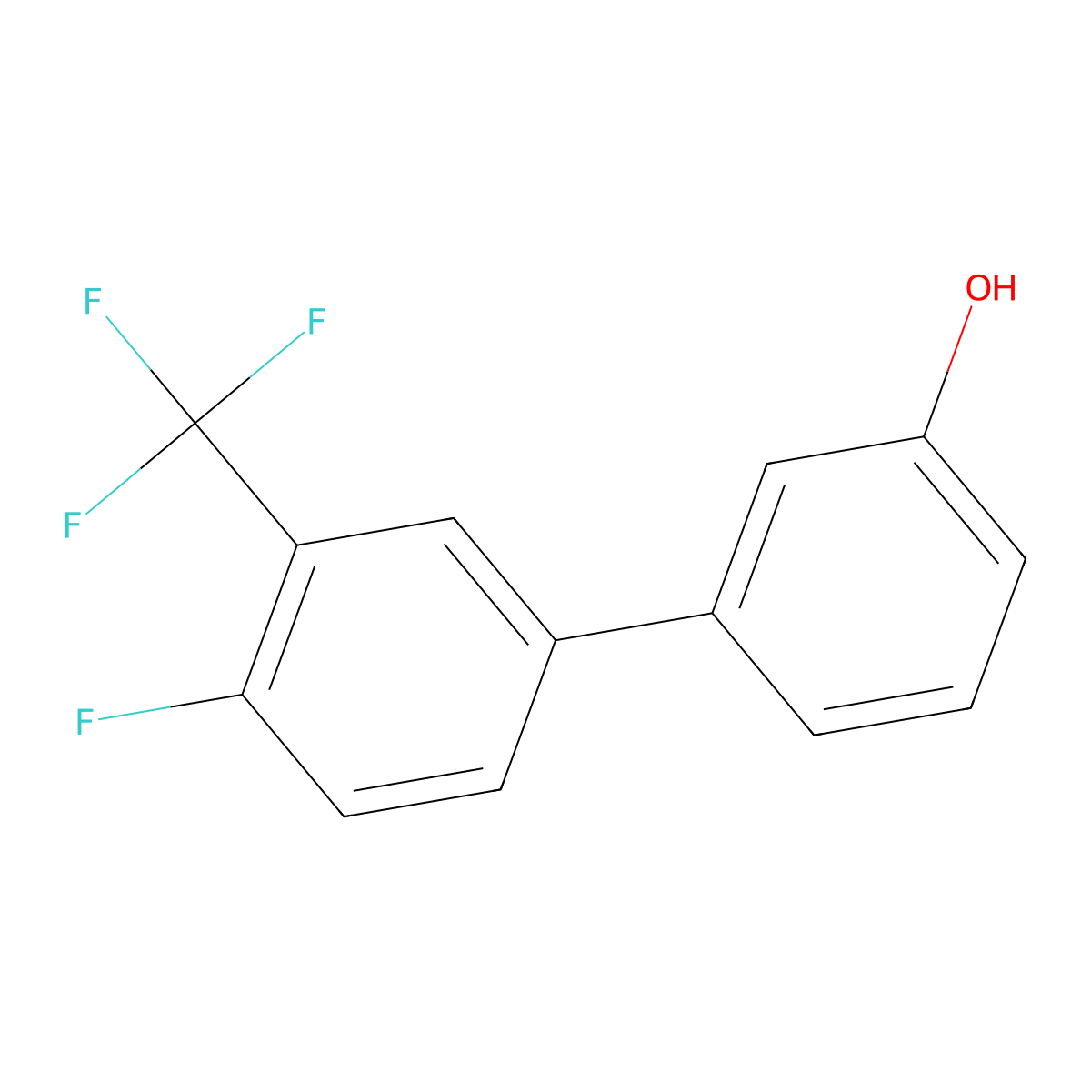 3-(4-Fluoro-3-trifluoromethylphenyl)phenol molecular structure, CAS 1261889-86-4
